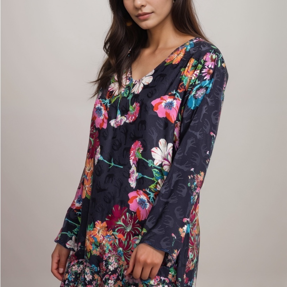 Johnny Was Multicolor Floral Top